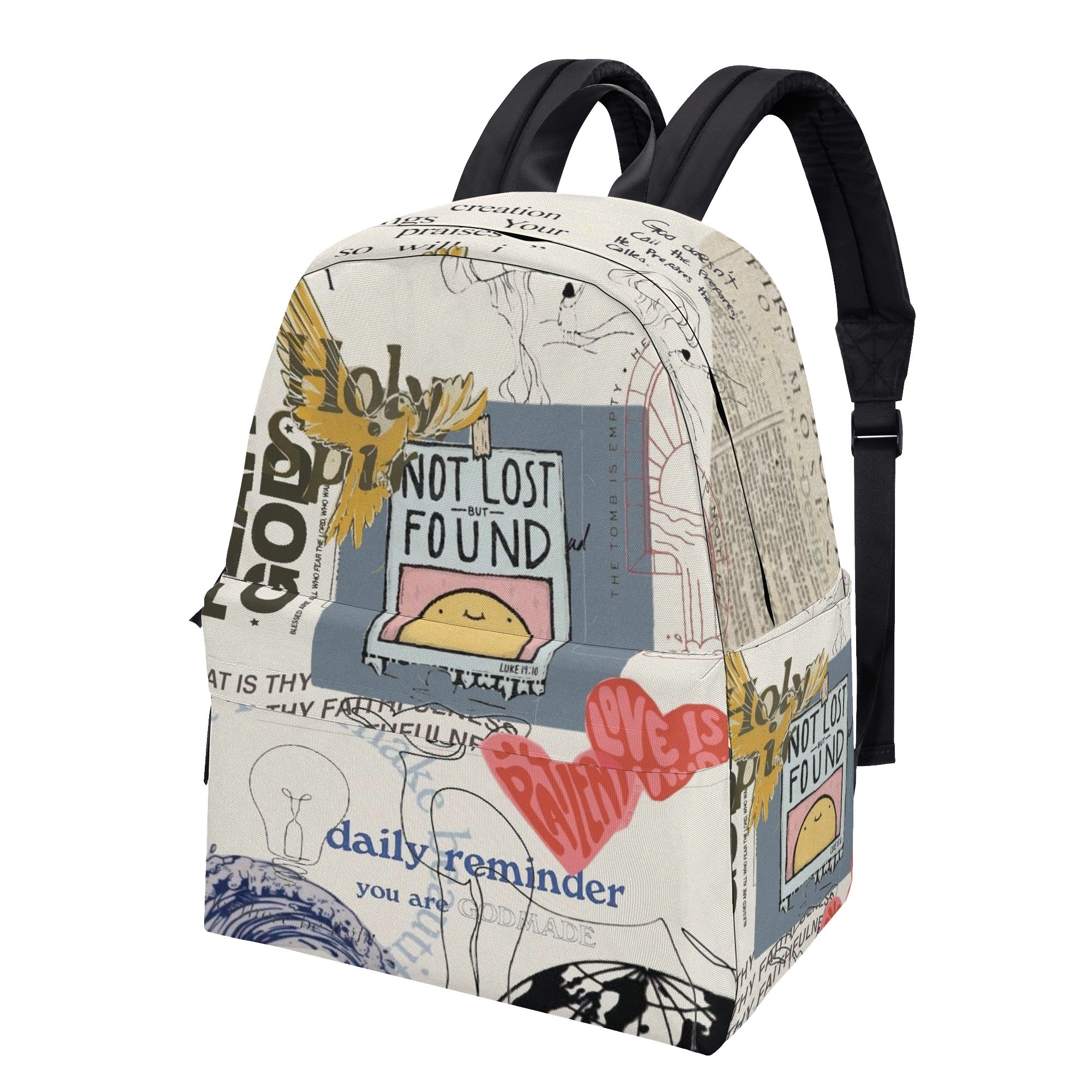 Not Lost But Found Backpack, Christian Inspirational Bag, Faith-Based Bible Verse Backpack, Daily Reminder Backpack.PLAF27